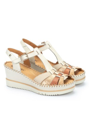 sandalias cuña mujer pikolinos aguadulce nata w3z-1836c1