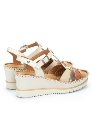 sandalias cuña mujer pikolinos aguadulce nata w3z-1836c1