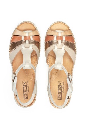 sandalias cuña mujer pikolinos aguadulce nata w3z-1836c1