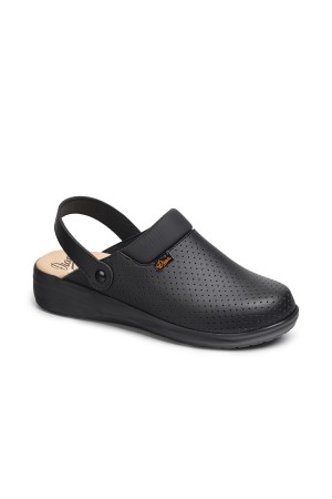 unisex zuecos de trabajo dian negro mar picado