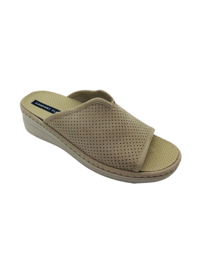 zapatillas cuña pinturines beige 4028