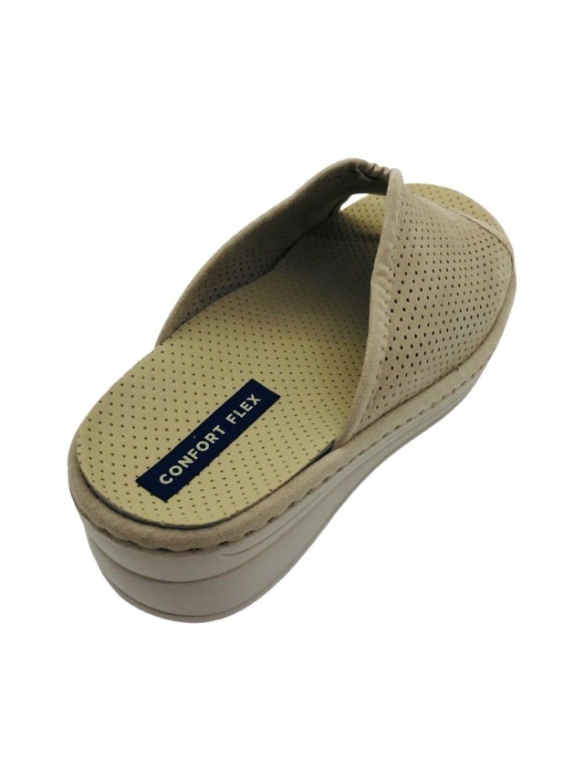 zapatillas cuña pinturines beige 4028