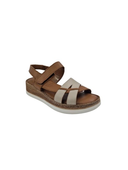 sandalias planas 48horas cuero-beige 512403