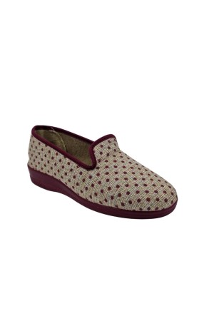 Zapatillas cerradas mujer natalia lunares burdeos 516