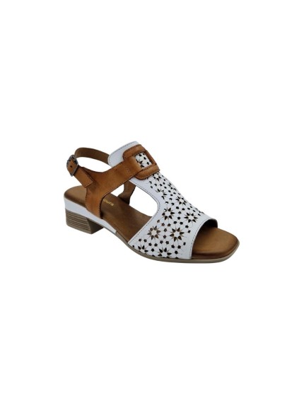 sandalias tacon 48horas blanco-cuero 515804