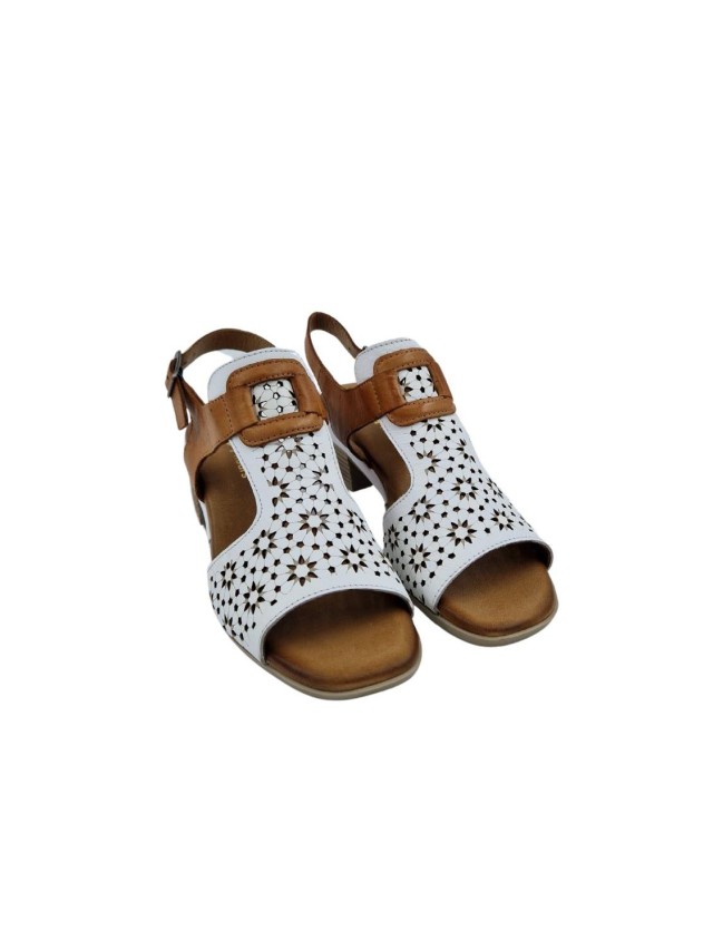 sandalias tacon 48horas blanco-cuero...