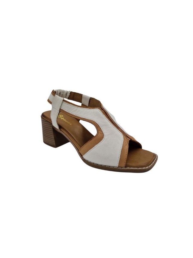 sandalias tacón 48horas crema-cuero...