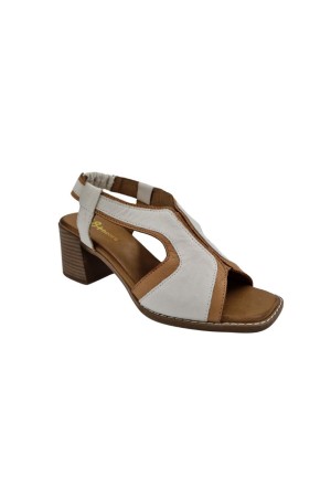 sandalias tacón 48horas crema-cuero 515901