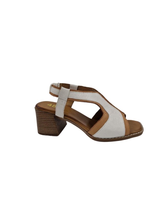 sandalias tacón 48horas crema-cuero...