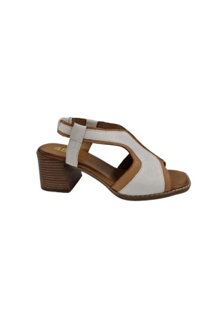 sandalias tacón 48horas crema-cuero 515901