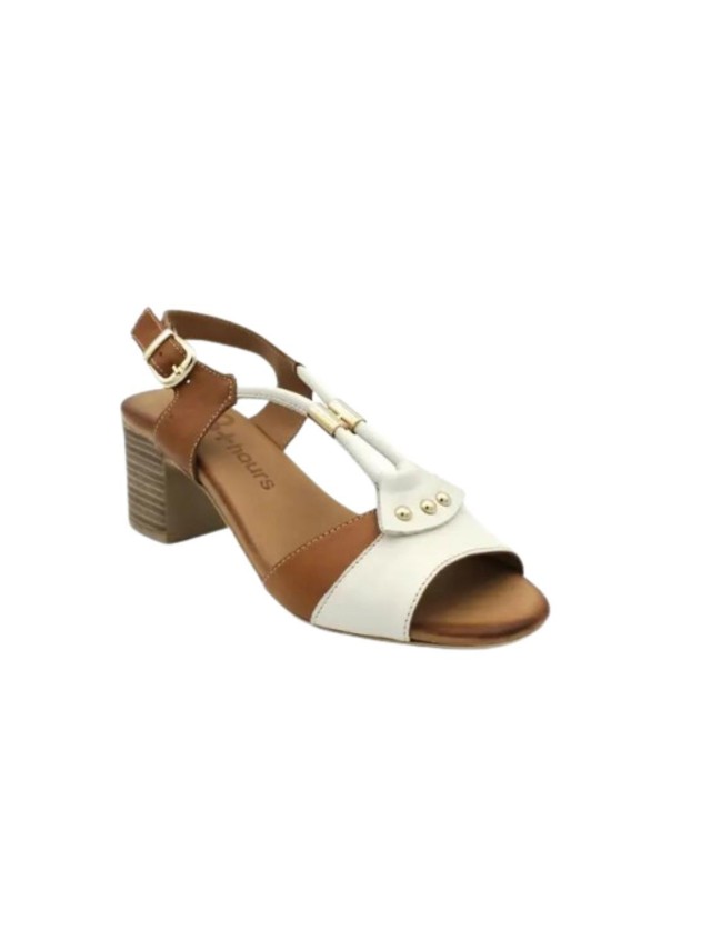 sandalias tacon 48horas crema-cuero...