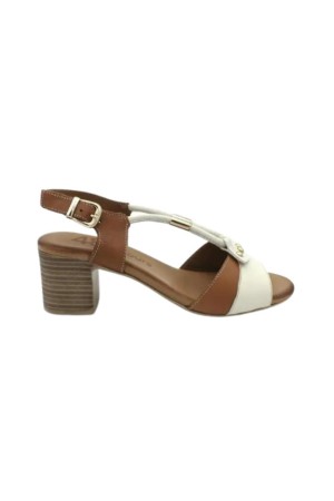 sandalias tacon 48horas crema-cuero 515006