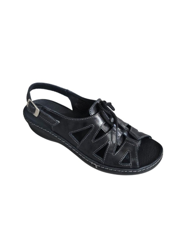 Sandalias cuña mujer Suave cordon...