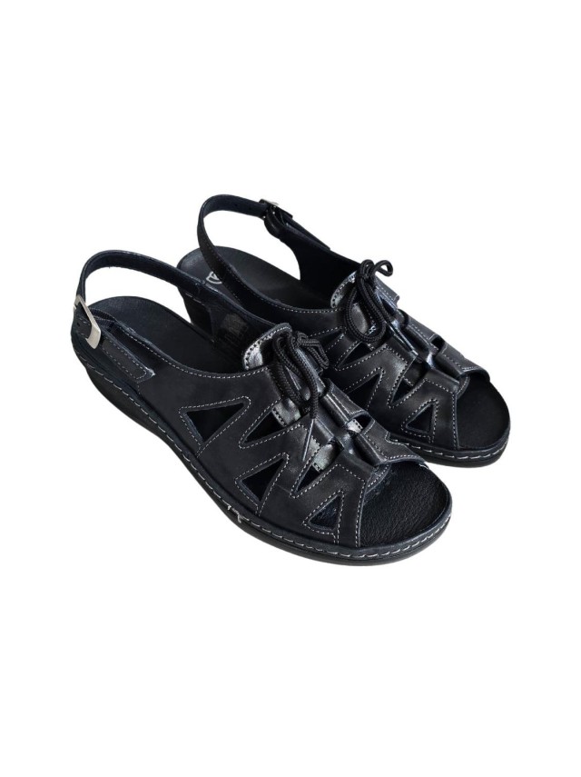 Sandalias cuña mujer Suave cordon...