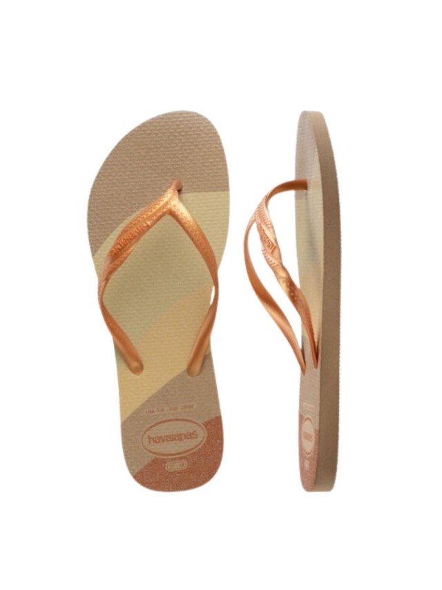 chanclas havaianas fantasia rosa-oro...