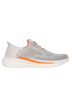 deportivos fitness skechers slip-ins gris-naranja 210810