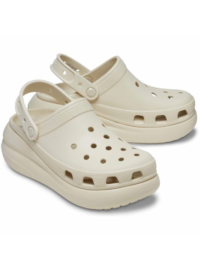 zuecos crocs crush clog beige 207521