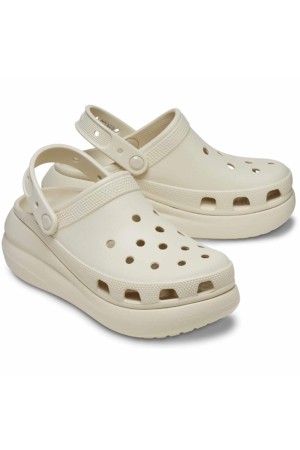zuecos crocs crush clog beige 207521