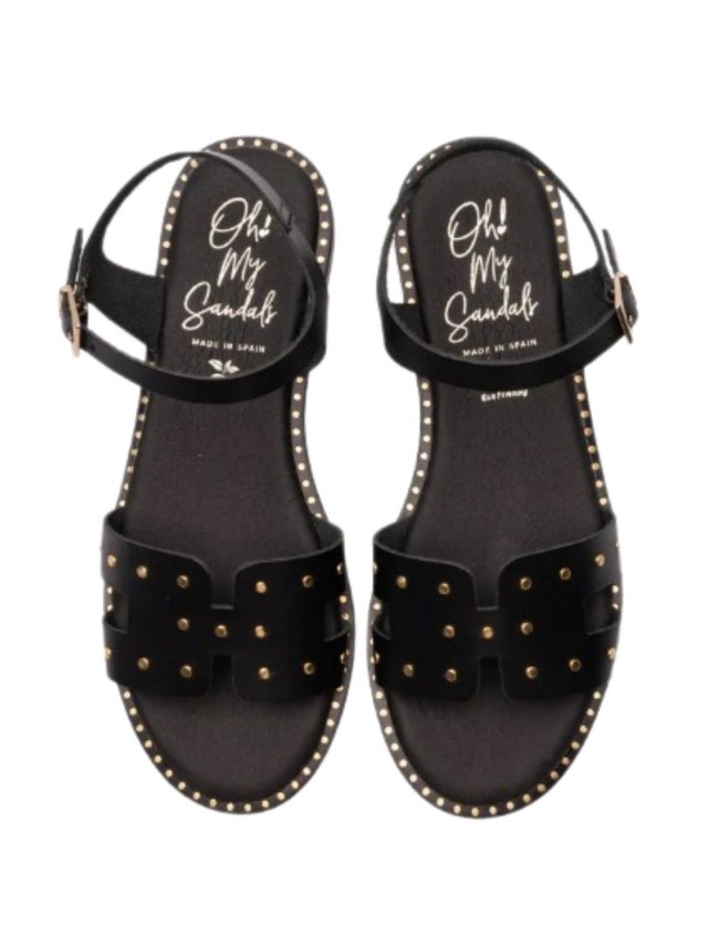 sandalias planas sandals negro 5577