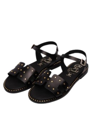 sandalias planas sandals negro 5577