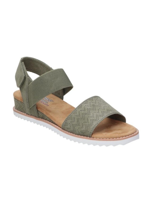 sandalias cuña skechers desert oliva...