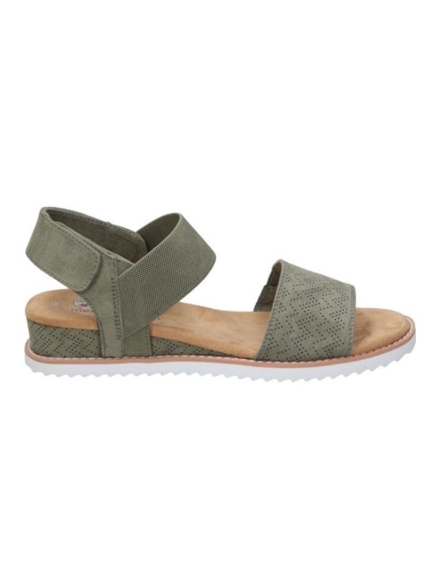sandalias cuña skechers desert oliva...