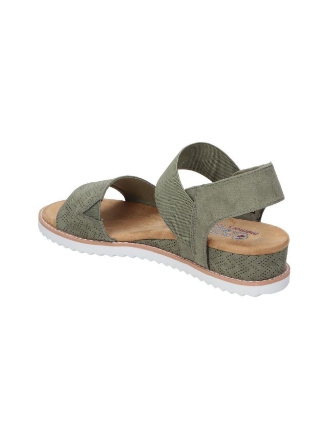 sandalias cuña skechers desert oliva...