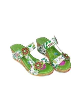 sandalias cuña laura vita verde bonito 22