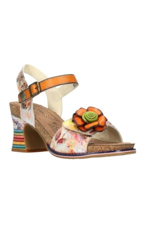 sandalias tacón  laura vita naranja decbyo22