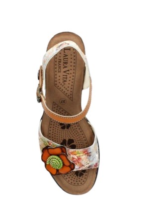 sandalias tacón  laura vita naranja decbyo22