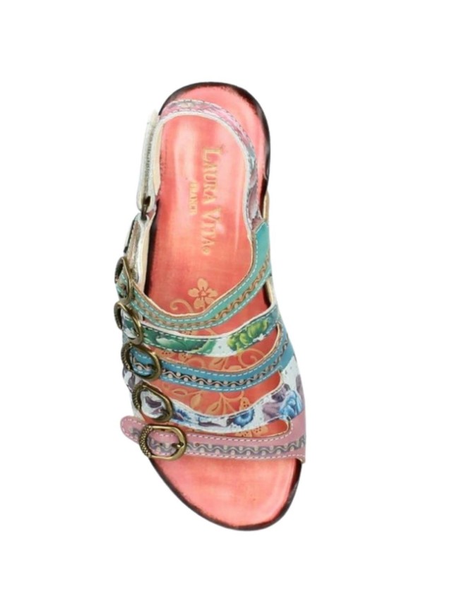 sandalias cuña laura vita multicolor...