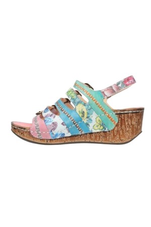 sandalias cuña laura vita multicolor dino0523