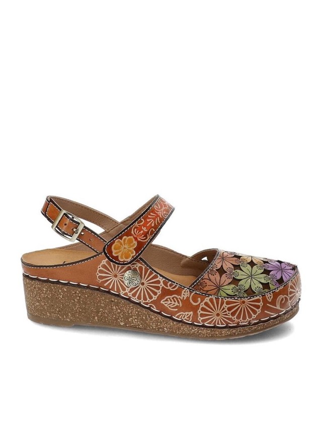 sandalias cuña laura vita taupe...