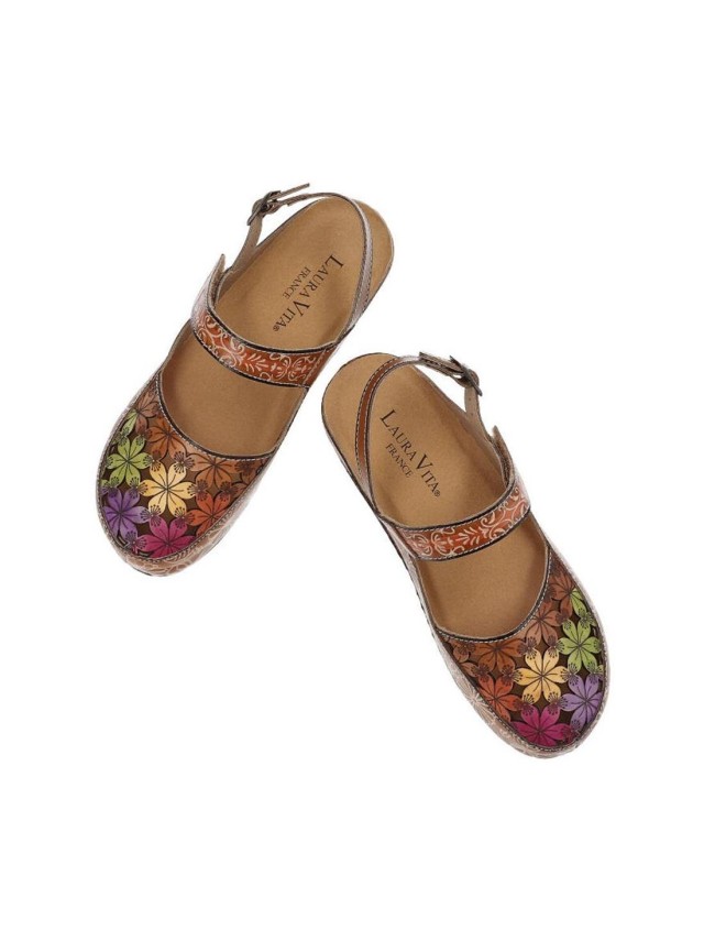sandalias cuña laura vita taupe...