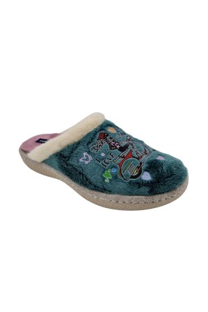 zapatillas casa abiertas pinturines verde c-382