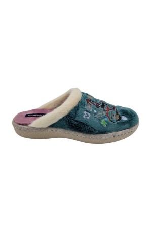 zapatillas casa abiertas pinturines verde c-382
