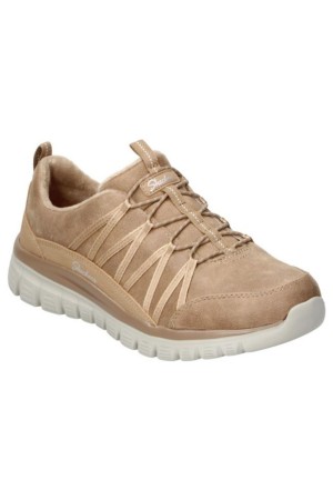 deportivos fitnnes skechers graceful camel 100889