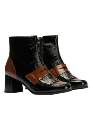botines confort y sport pìtillos negro-burdeos 10835