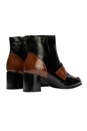 botines confort y sport pìtillos negro-burdeos 10835