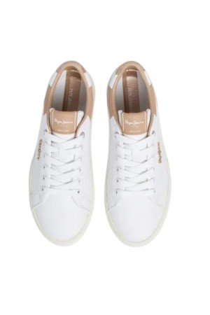 deportivos casual pepe jeans blanco-oro pls31588