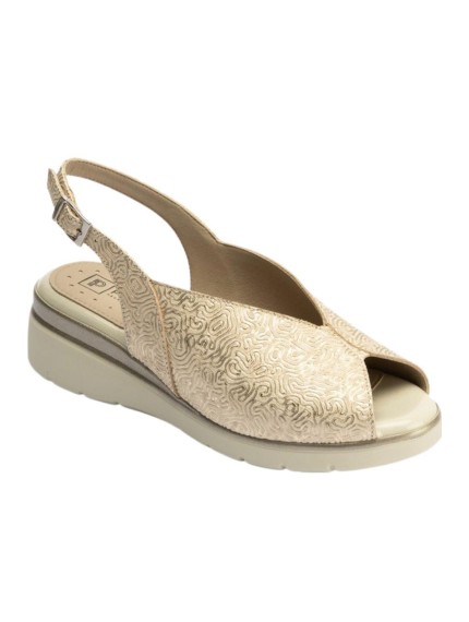 sandalias cuña pitillos oro 11044