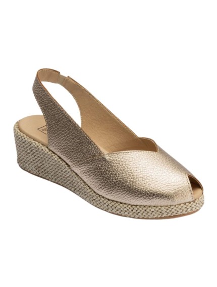 sandalias cuña pitillos oro 11300