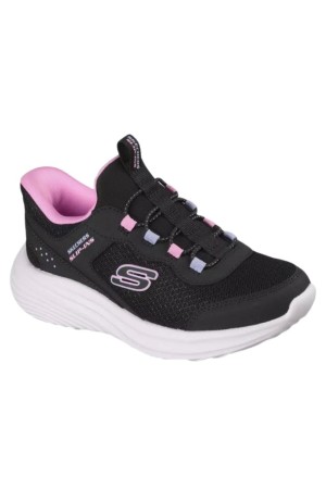 deportivos fitnnes skechers bounder negro rosa 303585l