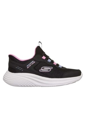 deportivos fitnnes skechers bounder negro rosa 303585l