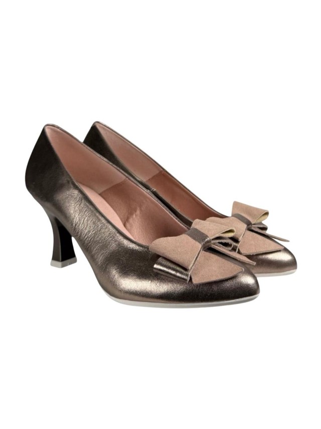 zapatos de salon pitillos bronce 11192
