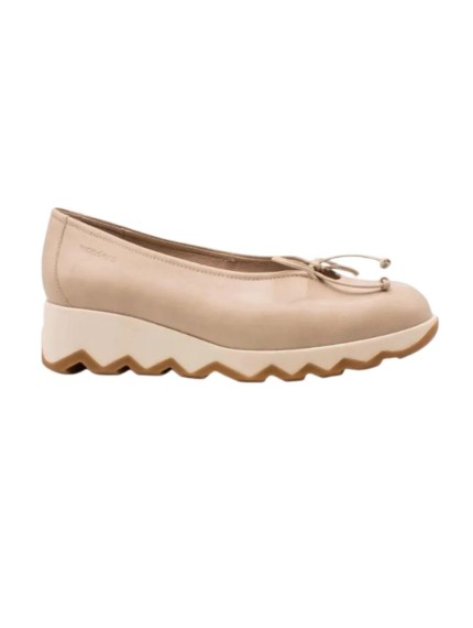 zapatos cuña wonders sauvag beige c-7621