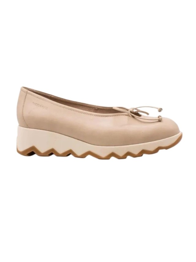 zapatos cuña wonders sauvag beige c-7621