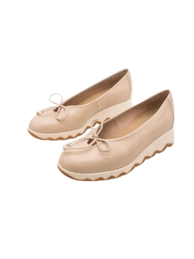 zapatos cuña wonders sauvag beige c-7621
