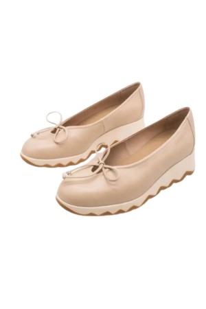 zapatos cuña wonders sauvag beige c-7621