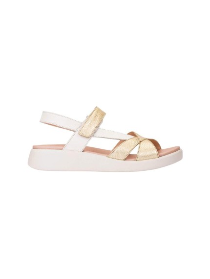 sandalias cuña wonders platino c-6552